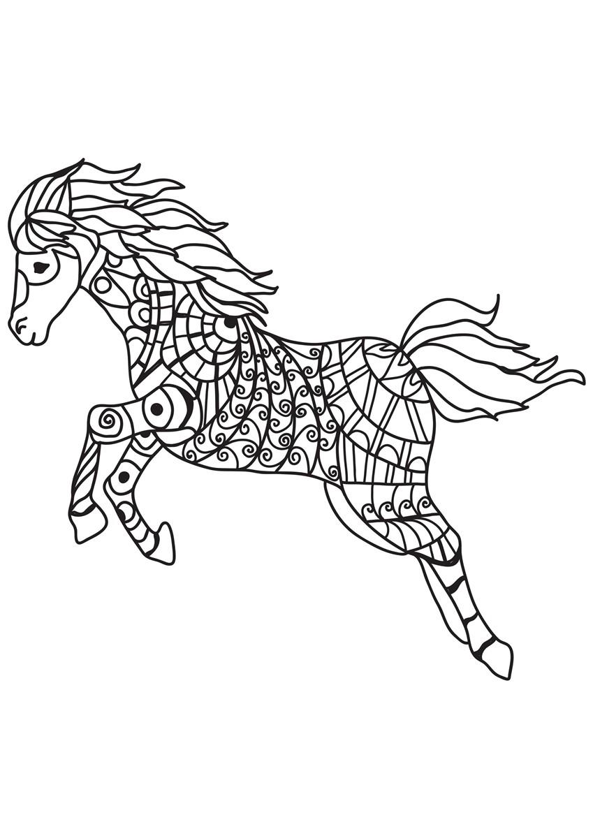 Coloriage sauts A  cheval